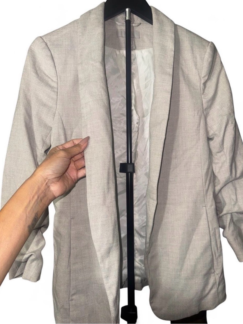 H&M Light Cream Open-Front Blazer